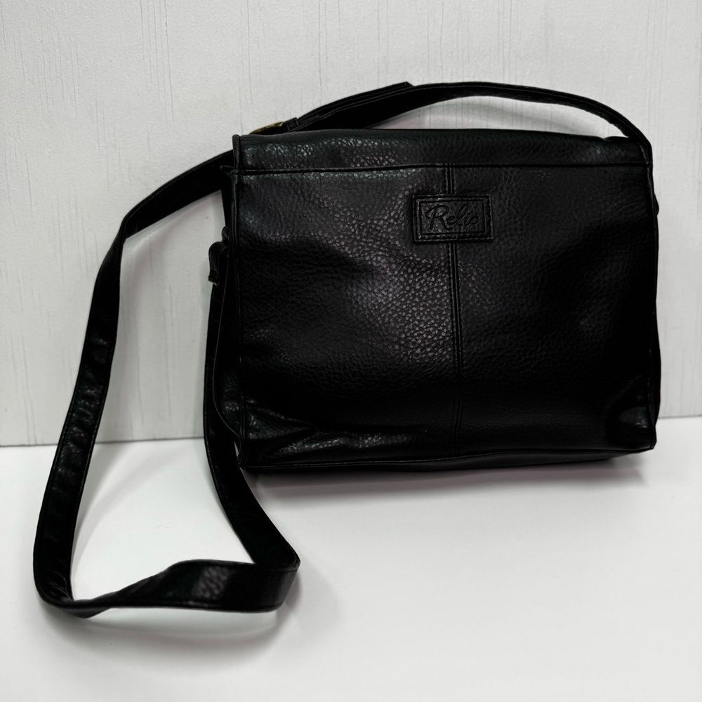 Relic Black Pebbled Crossbody Bag